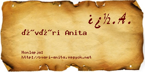 Óvári Anita névjegykártya