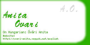 anita ovari business card