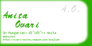 anita ovari business card